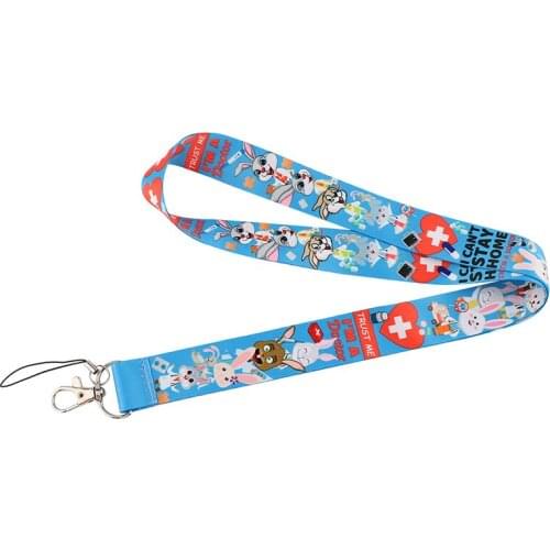 Lovely Rabbit Doctor Lanyard for Keys Phone Cool Neck Strap Lanyard for Camera Whistle ID Badge Cute webbings ribbons Gifts