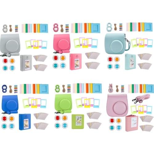 Compatible with Instax Mini 9 or Mini 8 8+ Include Case/Album/Color Lens Filter Set/Selfie Lens/Filters/Film Frames/Stickers