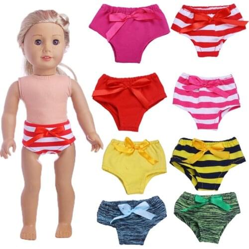 Doll Panties Stripe with bowknot Clothes accessories Fit 18 Inch American Doll