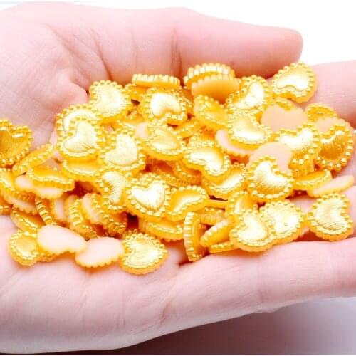 Heart Shape 80pcs 10mm Flatback Half Pearls Rhinestone For Nail Art Cellphone DIY Jewelry Crafts Decorations