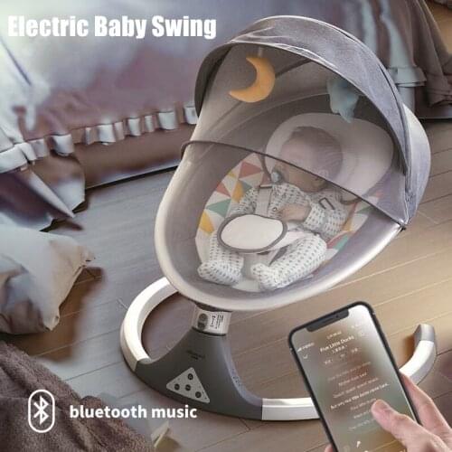 High Quality Newborn Baby Chair Sleeping Swing Bouncer Rocking Soothing Electric Cradle Bluetooth Rocker Chair With Seat Cushion