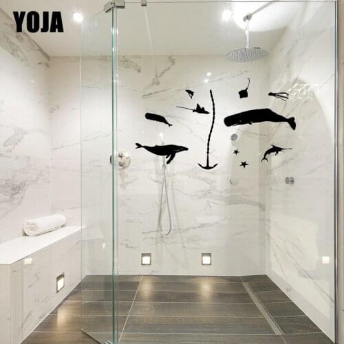 YOJA 17x28CM（One Group）Beautiful Submarine Decal Bathroom Glass Decorative Home Wall Sticker G2-0403