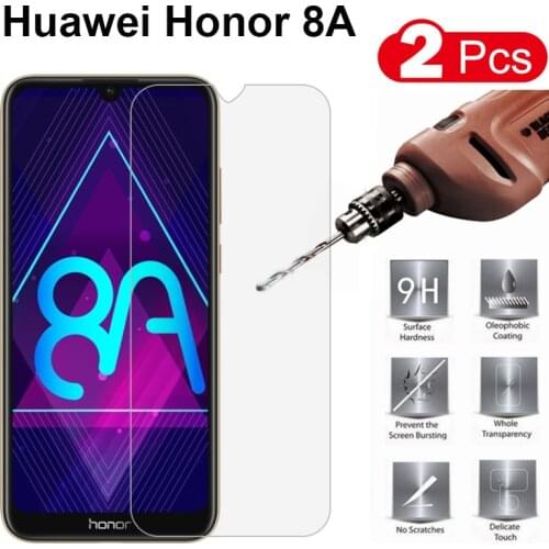2PCS Tempered Glass for Huawei Honor 8A Screen Protector for Huawei Honor 8A JAT-LX1 JAT-LX3 JAT-L29 Honor8A 8 A Glass HD Film