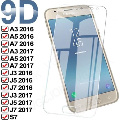 9D Full Protective Glass For Samsung Galaxy A3 A5 A7 J3 J5 J7 2017 Screen Protector Samsung S7 J3 J5 J7 A3 A5 A7 2016 Glass Film