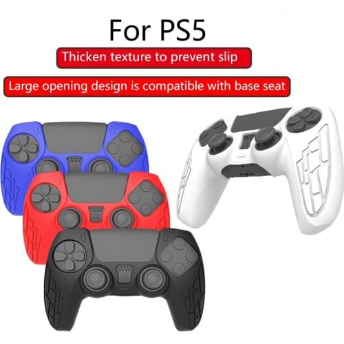 JCD Funda protectora de silicona para SONY Playstation 5, funda de goma para mando de PS5, tapas de palancas de pulgar