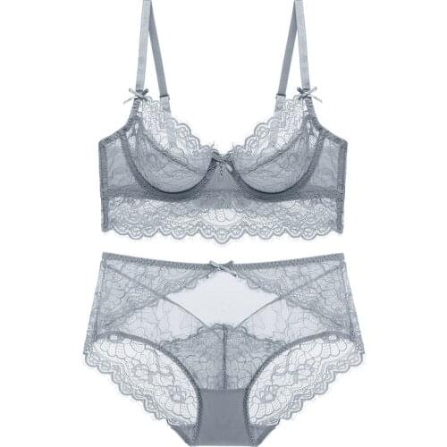 Feminine ultra-thin transparent sexy lace underwear comfortable gathering high comfort and breathable underwear female suitWT010