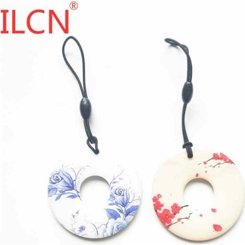 125khz ID RFID Read Only Keyfob Token Tag Access Control Proximity TK4100 EM4100 Waterproof Circular Key Ring Red/Blue 1pcs