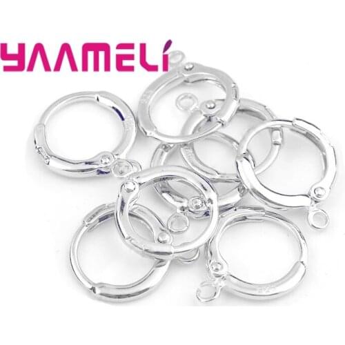 10PCS Color Plated European Leverback Earrings 925 Sterling Silver Jewelry Fittings Lever Back Splitring Earring
