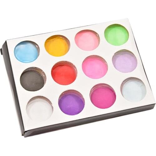 12pcs/set Nail Art Glitter Fine Powder Pink/Black/White/Purple Acrylic Powder For Building Carving Nails Art Decoration Powder