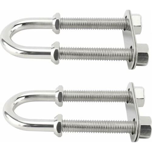 2 PCS 304 Stainless Steel 101mm Bow Stern U-Bolt Boat Marine Rigging