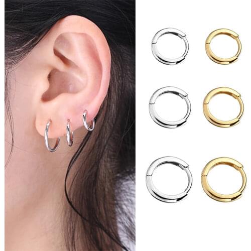 3pairs/set Classic Vintage Silver Multiple Dangle Small Circle Hoop Earrings for Women Jewelry Steampunk Ear Clip Gift 3 Size