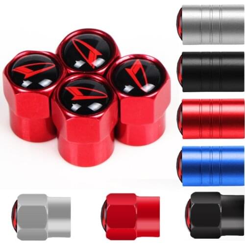 4x Car Valve Caps Wheel Tire Tyre Stem For Daihatsu Terios Sirion Mira Materia Rocky YRV Feroza Charade Accessories