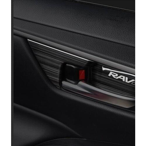 4pcs/lot car sticker stainless steel Interior door shake handshandle bowl decoration cover for 2019 2020 Toyota RAV4 RAV 4 MK5