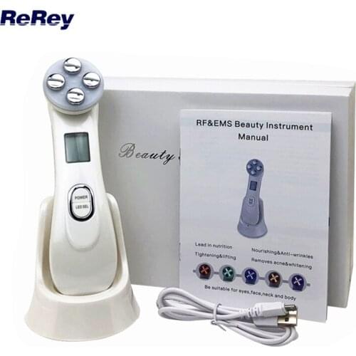 5 in1 RF&EMS Radio Mesotherapy Electroporation Radio Frequency LED Photon Face Skin Rejuvenation Remover Wrinkle Massage Machine