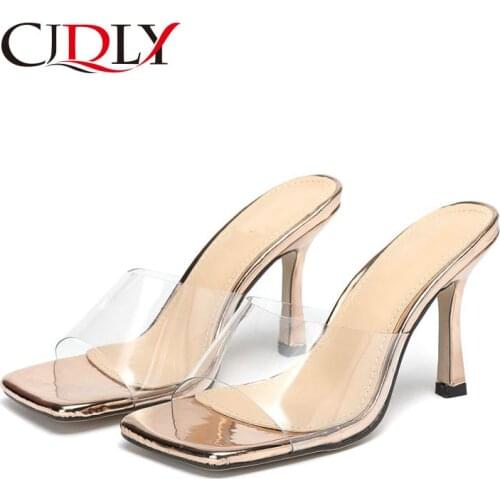 CJDLY NEW zapatos de tacón alto de punta cuadrada sandalias de mujer verano zapatos plateados Sexy vestido de fiesta damas zapat