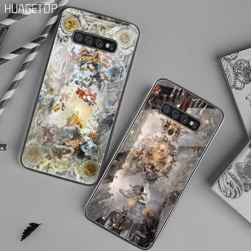HUAGETOP Renaissance art Painting coque Luxury Phone Case Tempered Glass For Samsung S20 Plus S7 S8 S9 S10 Plus Note 8 9 10 Plus