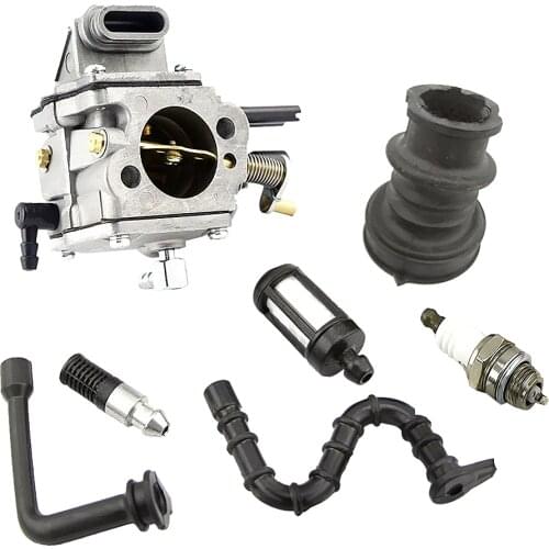 Carburetor Carb Fule Oil Line Filter Spark Plug Kit For STIHL Chainsaw MS660