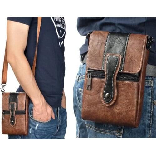 Holster Man Shoulder Belt Clip Mobile Phone Leather Case For Wiko U Feel Fab/Robby/Fever SE/Ridge Fab 4G/Pulp Fab/Wim/U Pulse