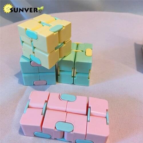 Macaron Infinity Cube Blocks Folding Tangle Fidget Toys puzzle Stress Relief Figet flip Cubes Adults Magic Box Kids Autism Adhd