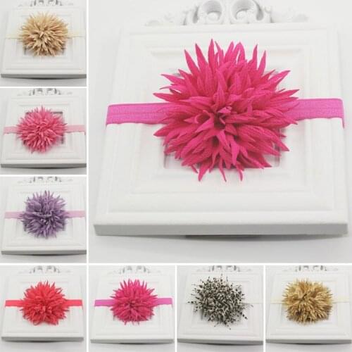 6pcs Infant Baby Gilr Big Puffy Pointed Flower Headband for Toddlers Kids Photo Props Birthday Gift Wedding Hair Accessories