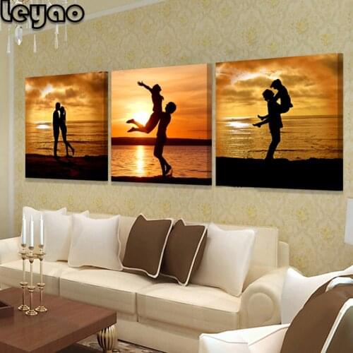 5D Diamond Painting European Abstract 3 Piece Still life DIY Mosaic Rhinestones Home Decor Diamond Embroidery romantic lovers