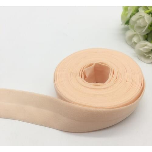 Light pink (5yards/lot) 1"(25mm) Multirole Fold Over Elastics Spandex Satin Band DIY Lace Sewing Trim