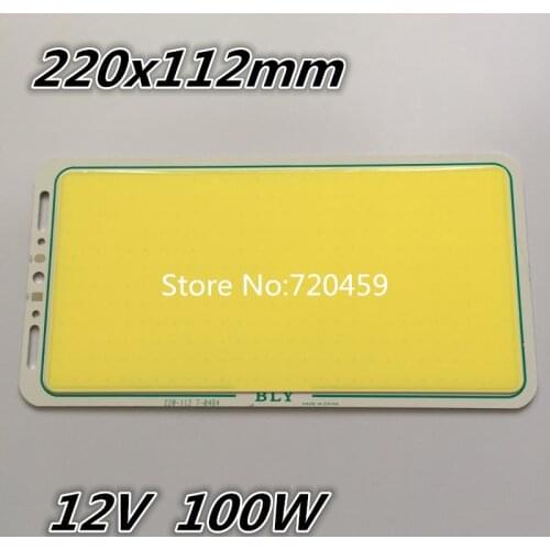 LED cob module LED lights glowing plate 2mm thickness DC12V 100W led chip Strip COB LED Module panel light 220x112mm