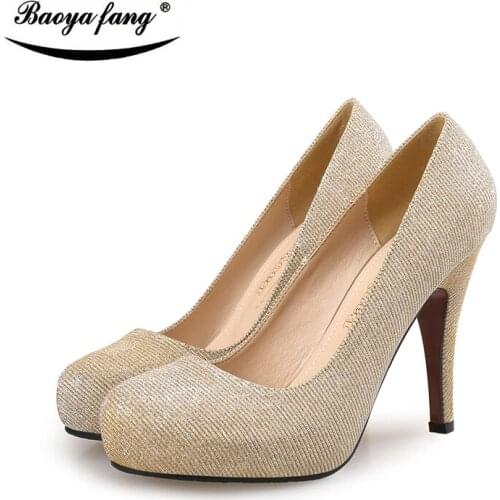 Fashion Thin High Heels Woman Pumps Round Toe Office Lady Party Pumps Golden/Silver/Green Color High Shoes Women Pumps New