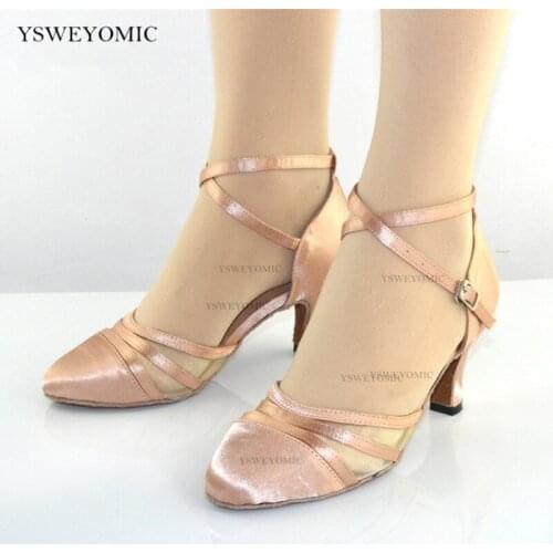 Women Professional Soft Sole indoor Latin Tango Salsa Latin Dance Shoes Customized Heels 8cm 6cm 5cm Closed Toe Ballroom Shoes