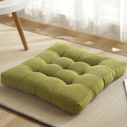 Corduroy Backrest Pillow Thickened Throw Pure Color Pillows Window Yoga Meditation Mat Balcony Round Floor Tatami Cushions
