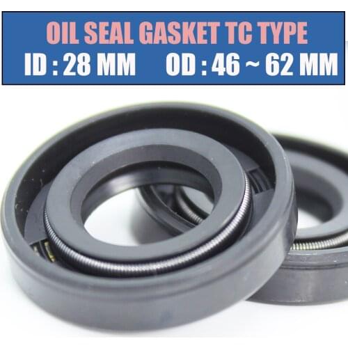 ID 28mm Oil Seal Gasket TC Type Inner 28*46/47/48/50/52/56/57/58/62 mm 8Pcs Bearing Accessories Radial Shaft NBR Seals