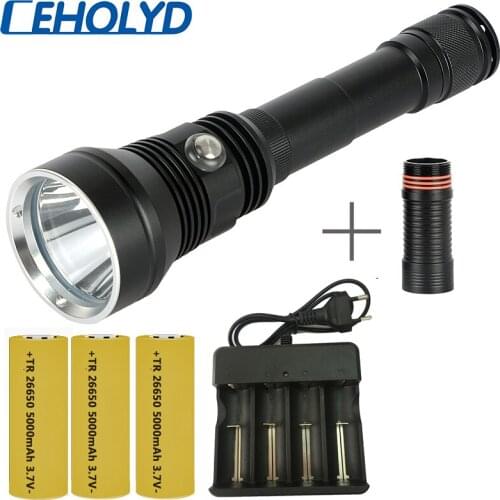 Super Bright Diving Led Flashlight Military Grade XHP70 Torch Waterproof IPX8 Underwater 80m Power 3pcs 18650 Battery Ceholyd