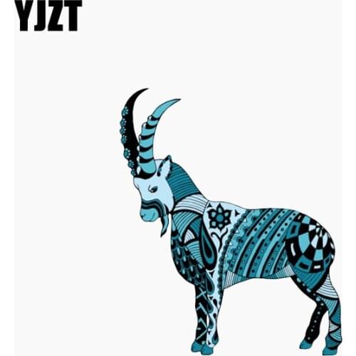 YJZT 9.4CM*11.2CM Cheerful Mountain Goat Reflective Car Sticker The Tail Of The Car Decal C1-7815