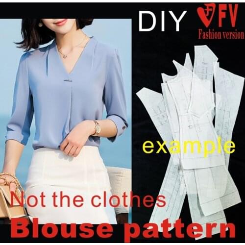 Clothing pattern womens cross V-neck shirt cutting drawings 1:1 making pattern BCY-133