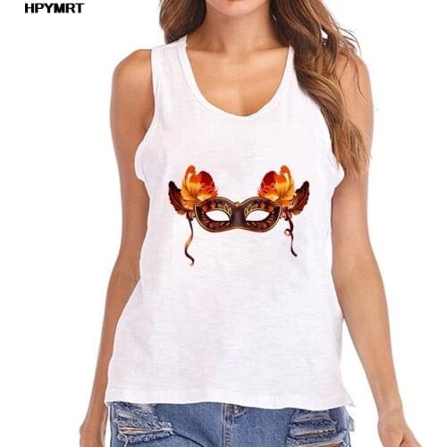 Aesthetic mask printed Vest Ladies Oversize Casual Harajuku Graphics Sleeveless Tee Women Sexy Summer Fashion Vest Female Top