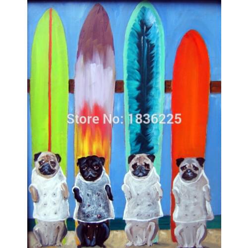 Animal photo designer home decor wallpaper dogs family naturalism photo oil painting handmade modern abstract oil painting