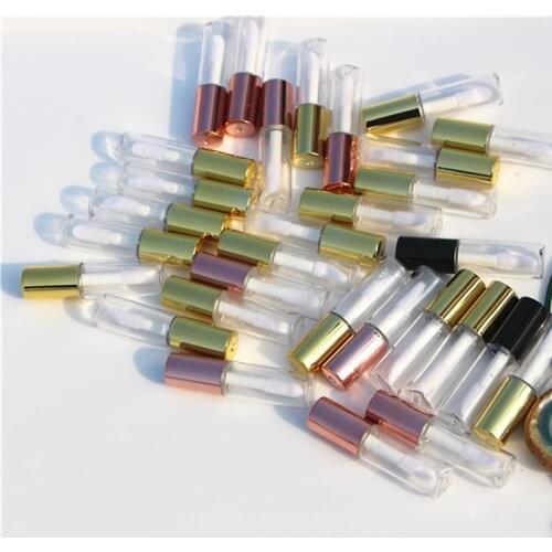 1.2ml Pretty Empty Clear Lip Gloss Tube Lip Balm Bottle Container Beauty Tool Mini Refillable Bottles Lipgloss Tube Sample Caps