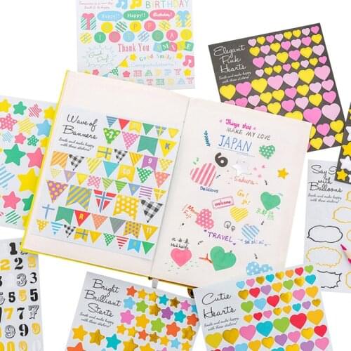 1 Sheet Kawaii Geometric Diary Stickers Decoration DIY Diary Scrapbooking Label Child Toy Stickers Gift Stationery Supplies