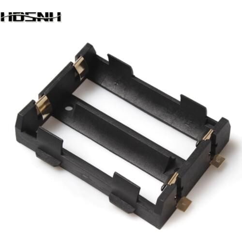 2 X 26650 Battery Holder SMD SMT For 26650 Black With Bronze Pins Gold Plated For 2 x 26650 3.7V Rechargeable Batteries