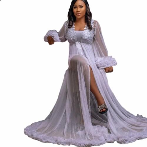 2021 Elegant Evening Dress Maternity Photoshoot Babyshower Gowns Custom Made Sexy V Neck Long Sleeves Maternity Prom Party Dress