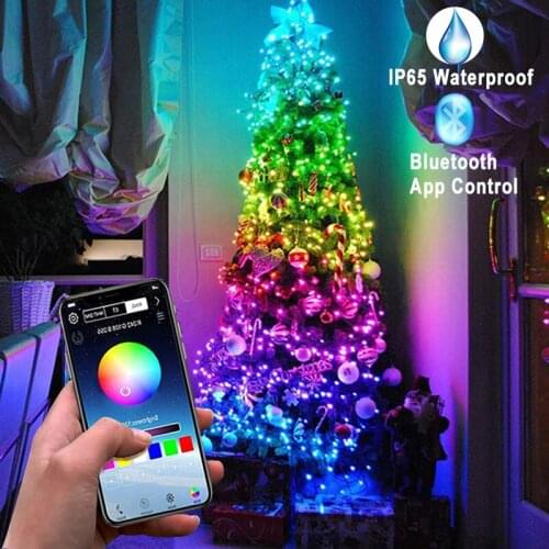 USB LED String Light Waterproof Bluetooth App Control String Lights Lamp Outdoor Fairy Lights for Christmas Tree Decoration 2021