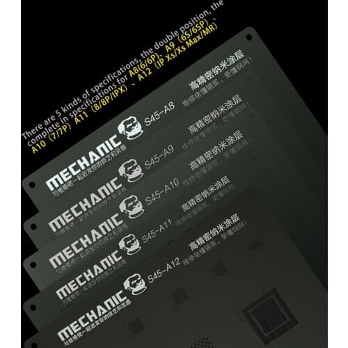 3D Black Universal Steel Mesh CPU NAND Baseband IC MECHANIC FOR IPHONE A8 A9 A10 A11 A12 3D BGA Reballing Grooves Stencil Net