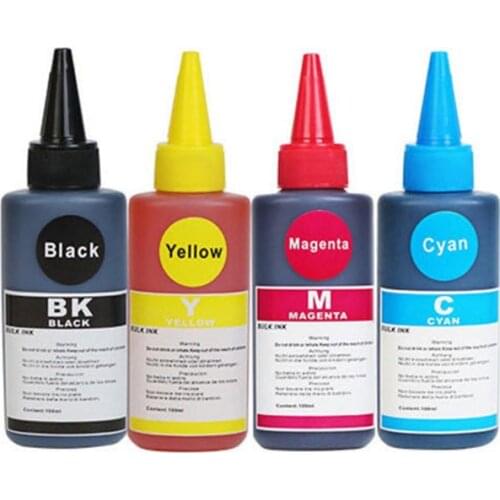 4PCS Universal Refill Dye Ink CMYK 100ML Refill Ink Kit Compatible For HP for Canon for Brother for Epson for Lexmark for DE