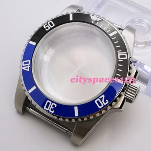 40mm Sapphire Glass Ceramic Bezel Steel Watch Parts Case Fit NH35,NH36 Watch Movement