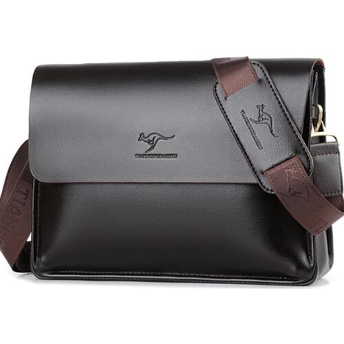 Brand Bag Briefcase casual messenger bag A4 document leather male shoulder bag Black Business Large Capacity crossbody