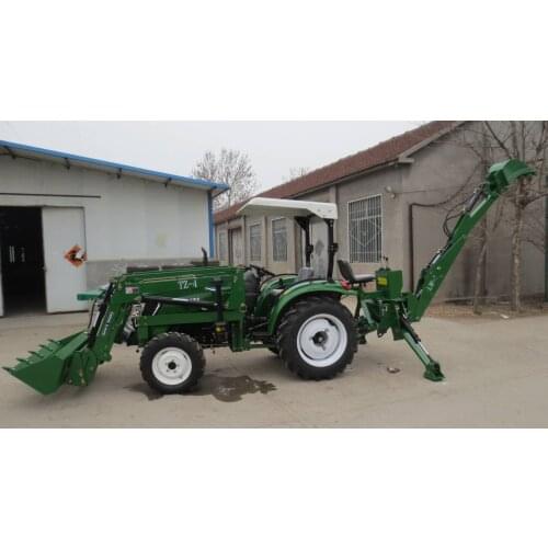 Four Wheel Agriculture Farm Mini Tractor with Front Loader