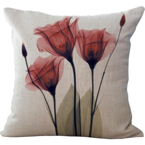 Colorful Plant Cushion Cover Flowers Throw Pillowcase for Sofa Living Room Decorative Pillow Cover Cotton linen