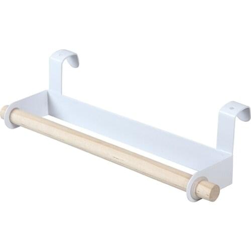 Home Paper Holder Towel Rack Thick And Durable No Punch No Paste Door Hanging Organizer For Kitchen Accessories
