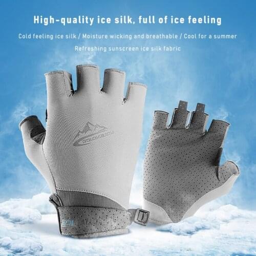 Gloves Ice Silk Sweat-absorbent Breathable Sports Gloves Sunscreen Sun-proof Ice Silk Cool Thin Gloves Cycling
