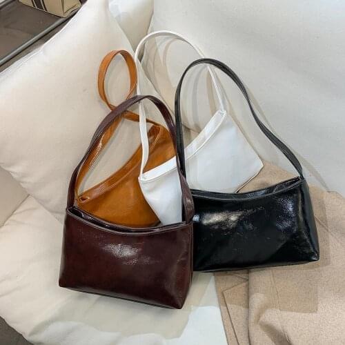 Elegant Solid Color Small Shoulder Bags For Women 2021 Soft Pu Leather Handbag Female Baguette Bag Sac femme Ladies Work Bag